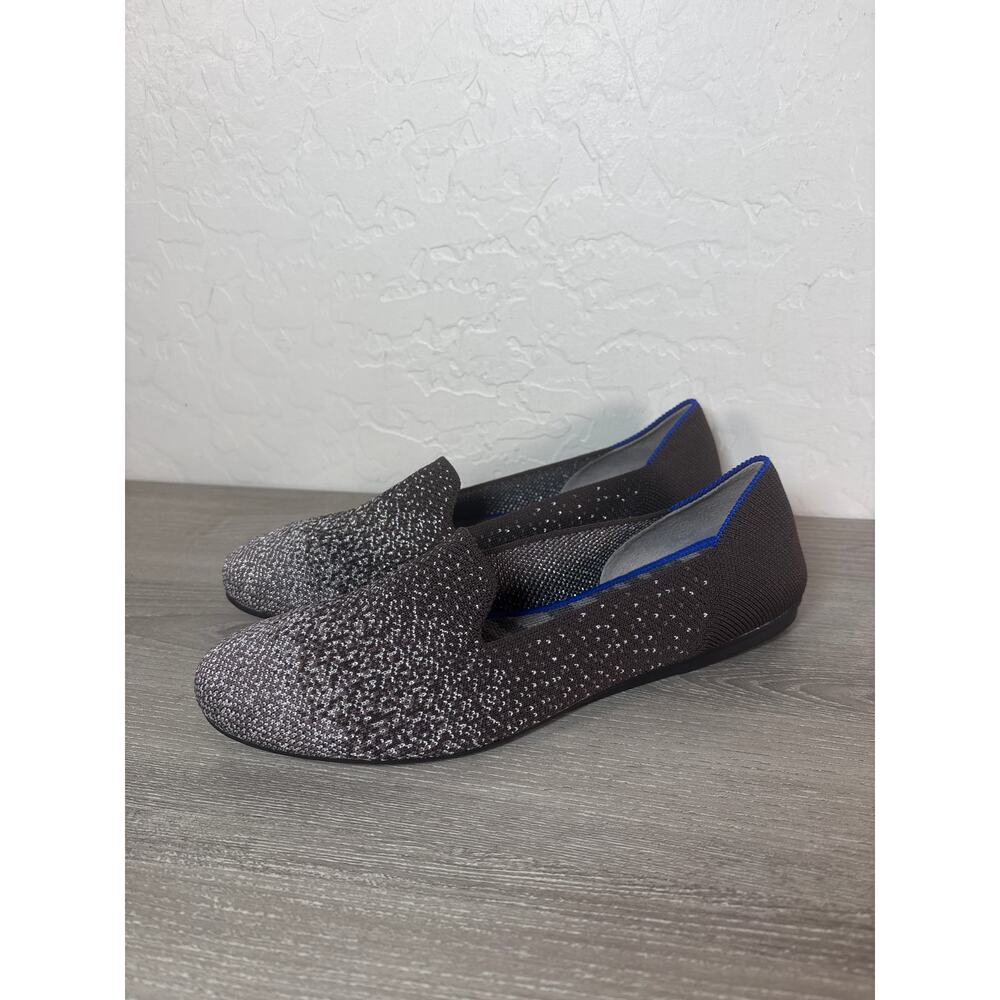 Women’s Rothy’s Twilight Metallic Ombre Gray Silver Sparkle Flats Loafers US 7